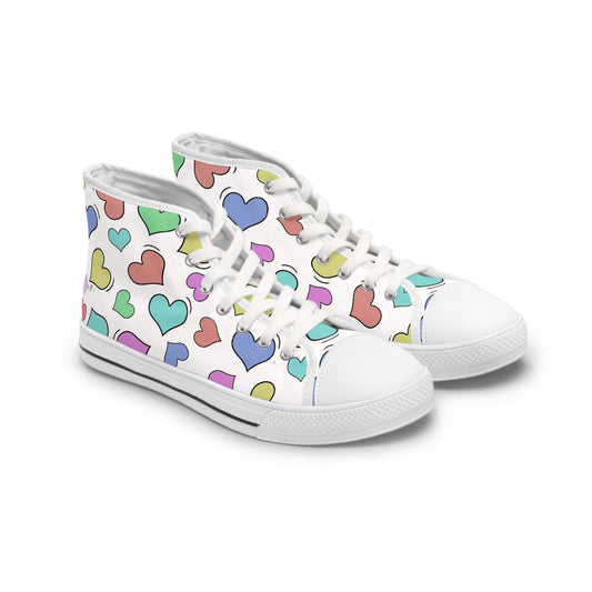 Sweetie Hearts (White) - Women's High Top Sneakers
