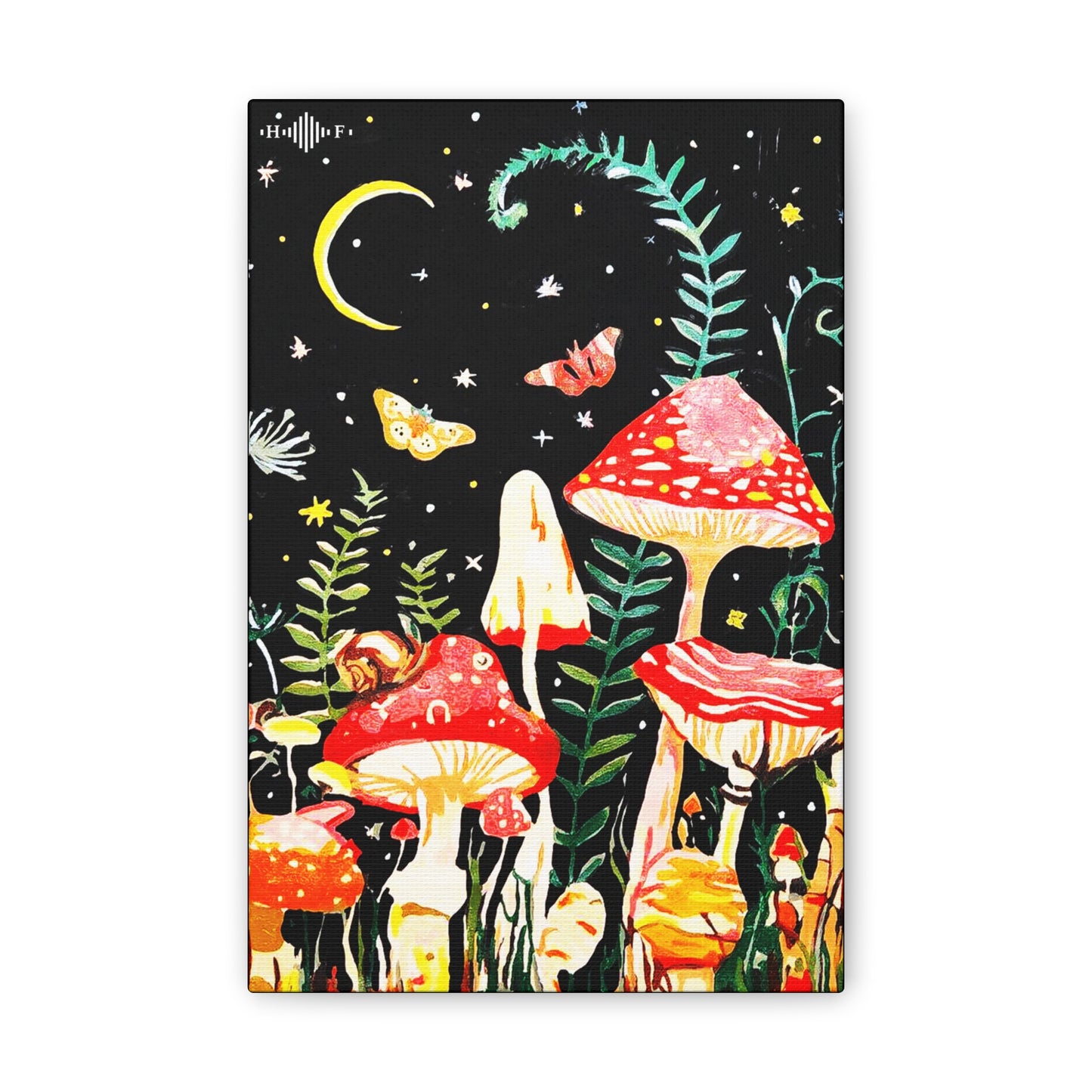 Mushroom Nights Canvas Stretched, 0.75"