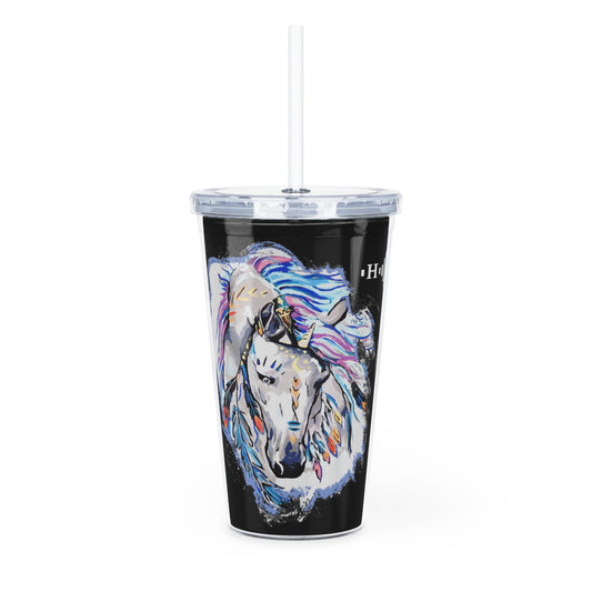 Gypsy Horse Plastic Tumbler with Straw