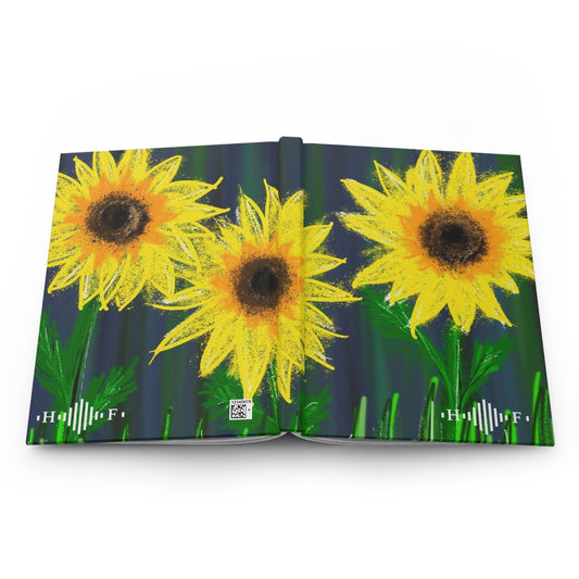 Sunflowers in Chalk - Hardcover Journal Matte
