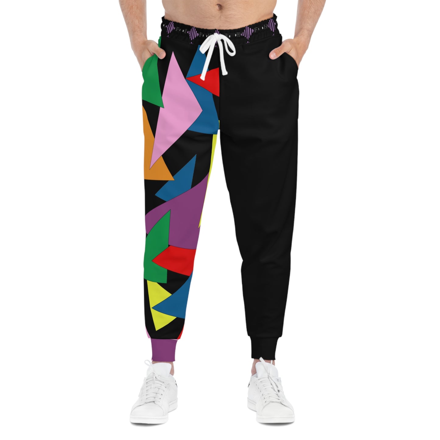 Triangle Tangle black - Athletic Joggers (AOP)