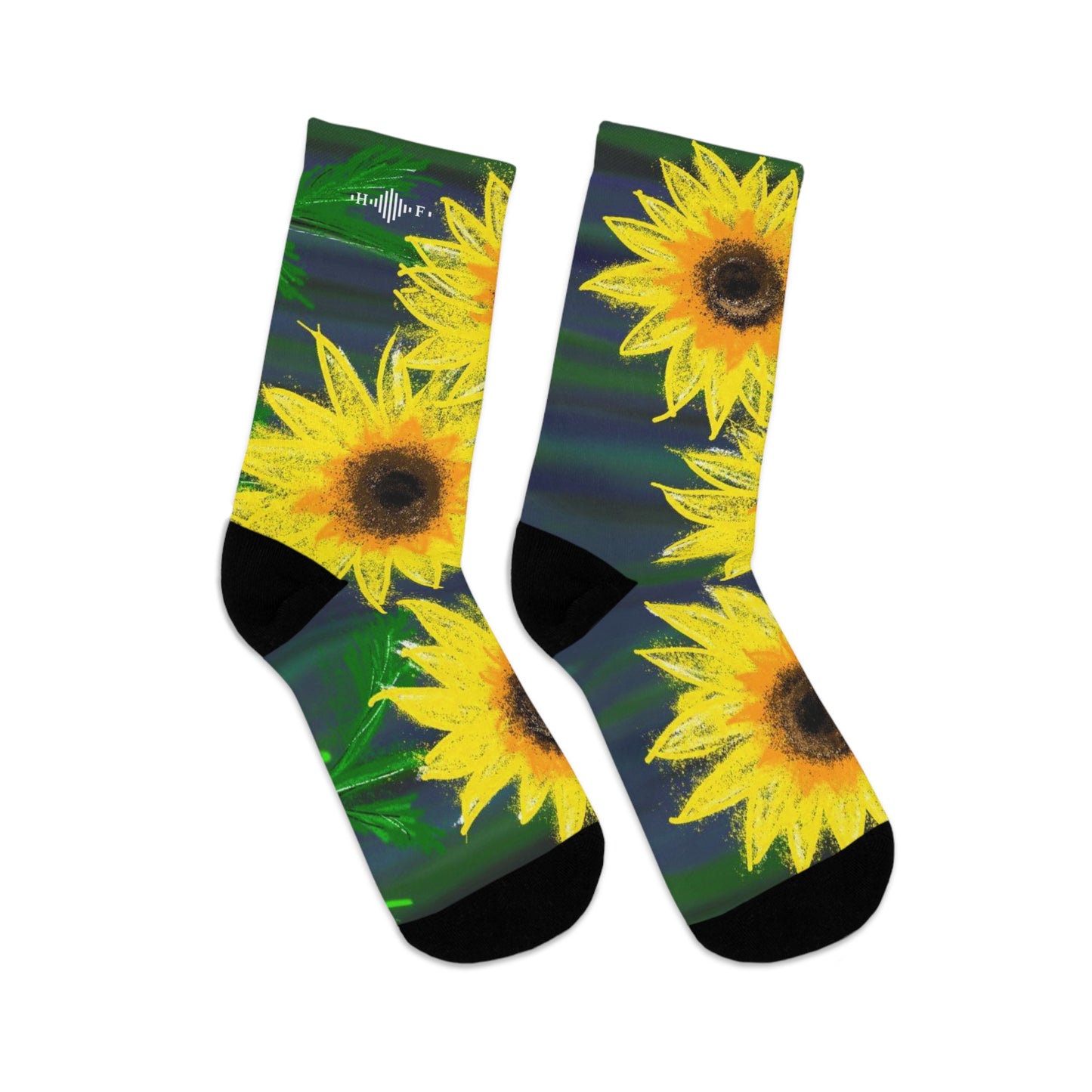 Sunflowers in Chalk - Recycled Poly Socks