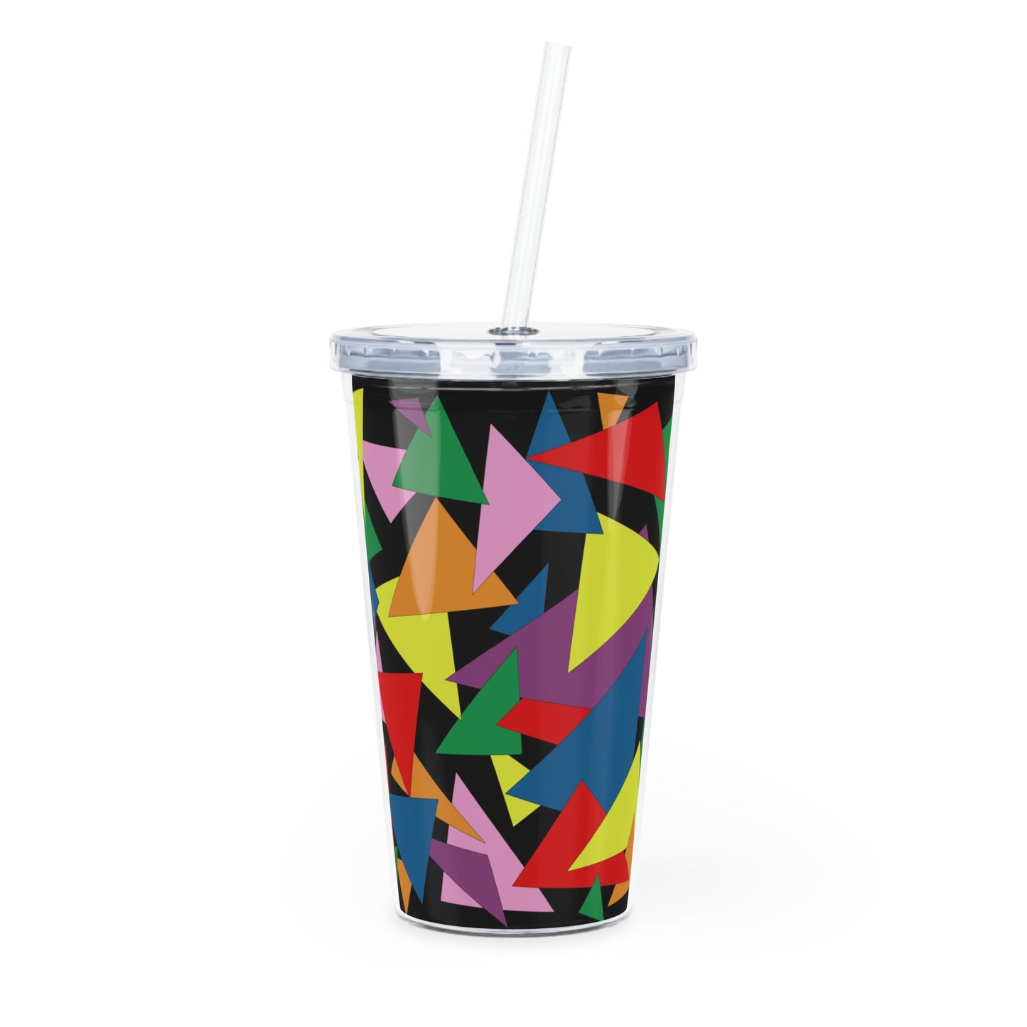 Triangle Tangle - Plastic Tumbler with Straw