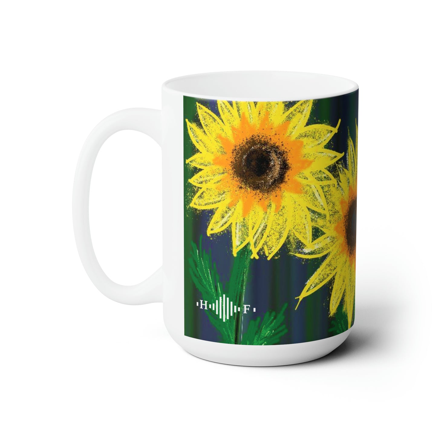 Sunflowers in Chalk -  Ceramic Mug 15oz