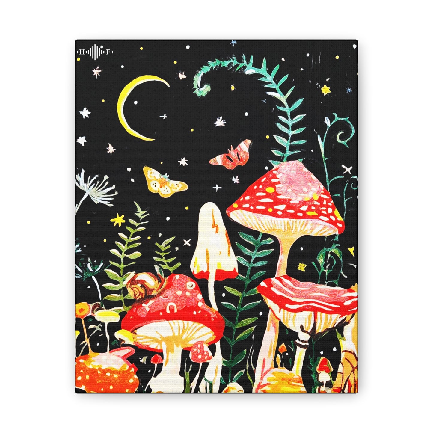 Mushroom Nights Canvas Stretched, 0.75"