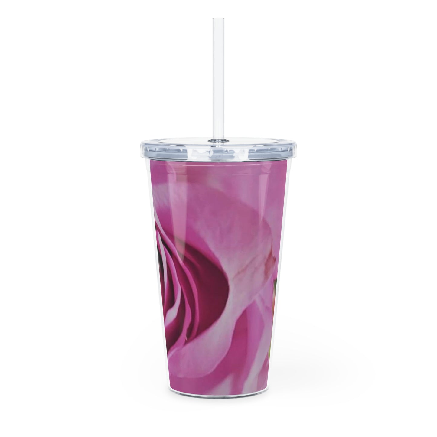 Pink Rose - Tumbler with Straw