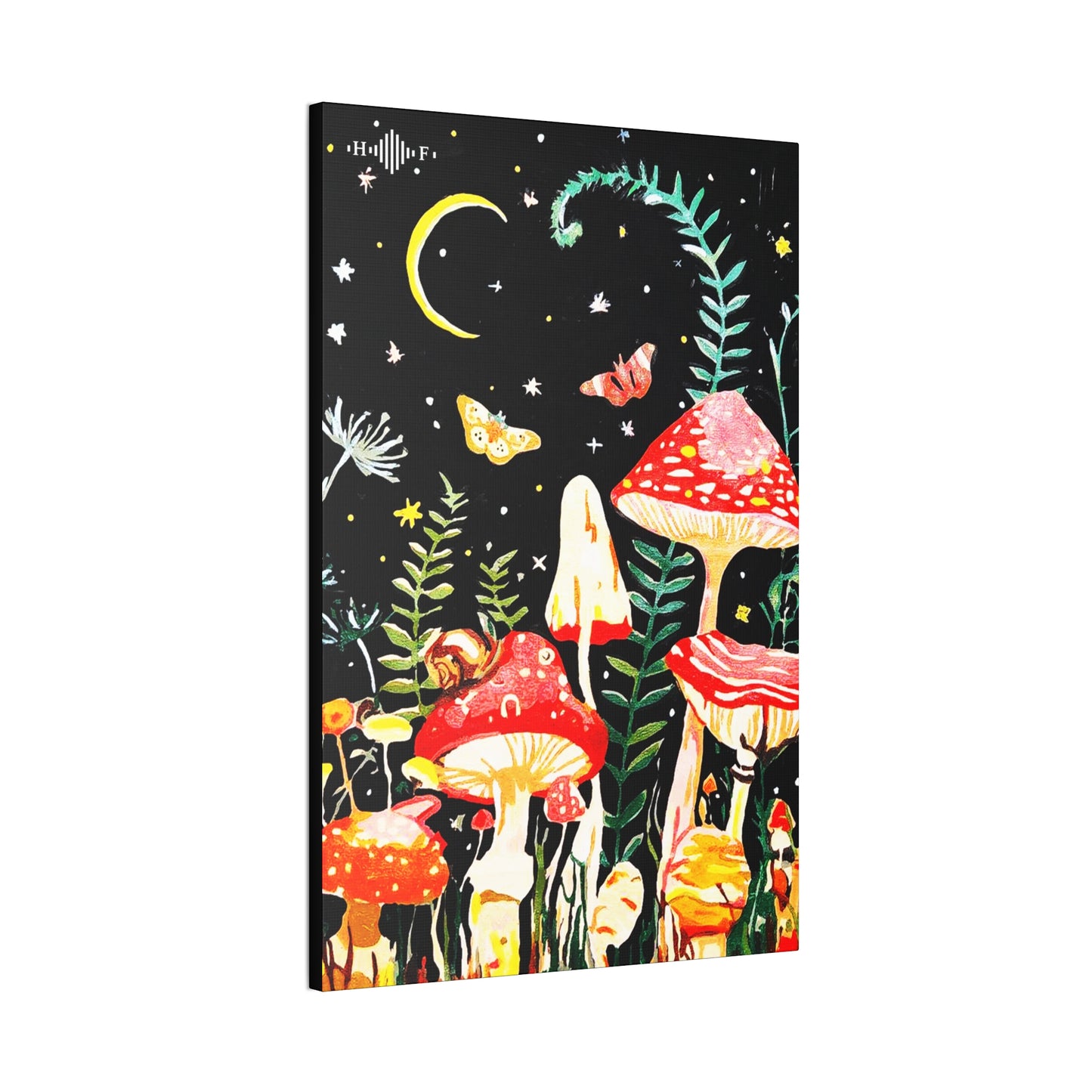 Mushroom Nights Canvas Stretched, 0.75"