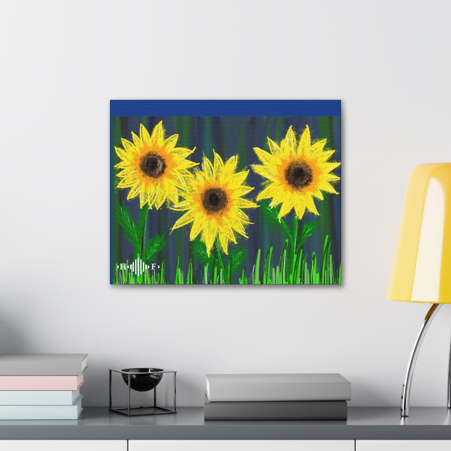 Sunflower in Chalk - Canvas Stretched, 0.75"