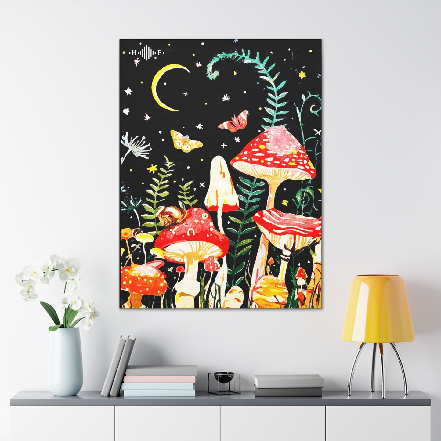 Mushroom Nights Canvas Stretched, 0.75"