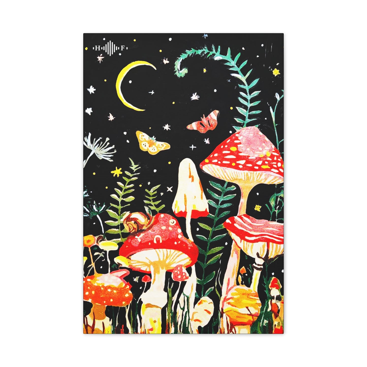 Mushroom Nights Canvas Stretched, 0.75"