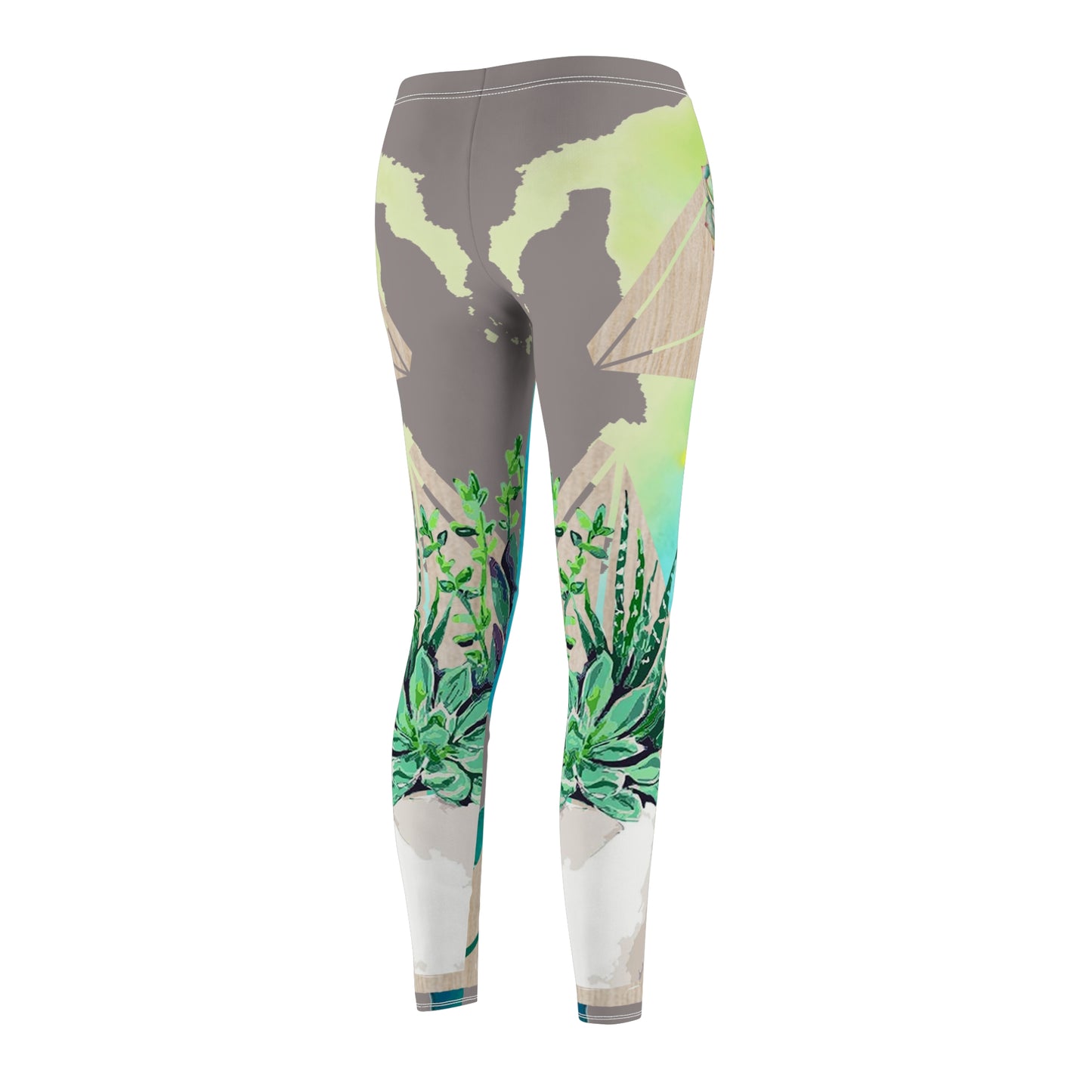 Leggings décontractés coupés et cousus Cool Succulents (AOP)