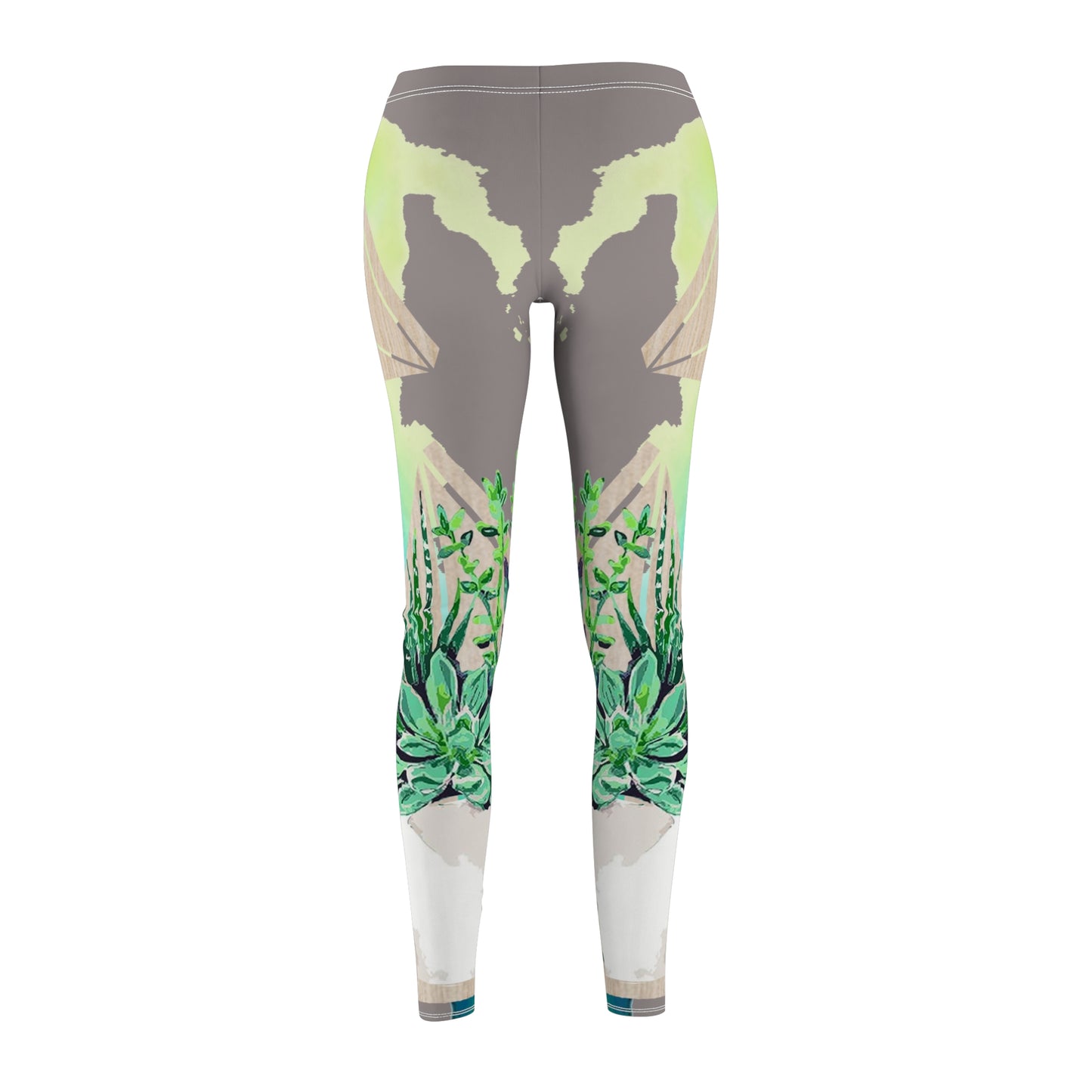 Leggings décontractés coupés et cousus Cool Succulents (AOP)