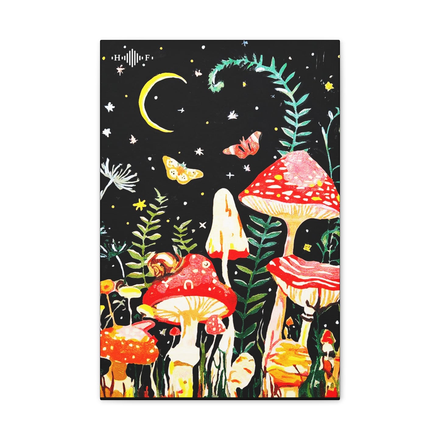 Mushroom Nights Canvas Stretched, 0.75"