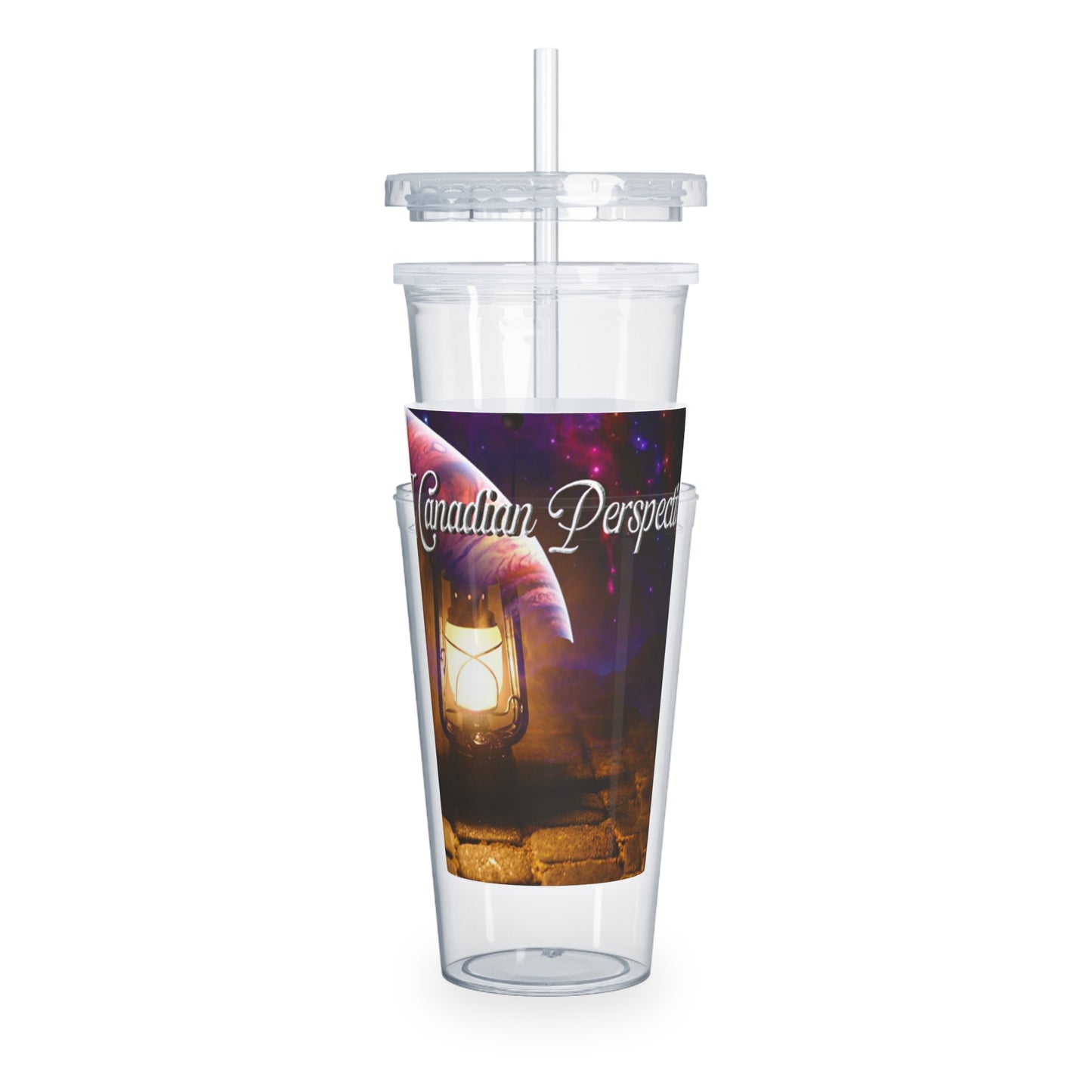 A Canadian Perspective - Plastic Tumbler with Straw