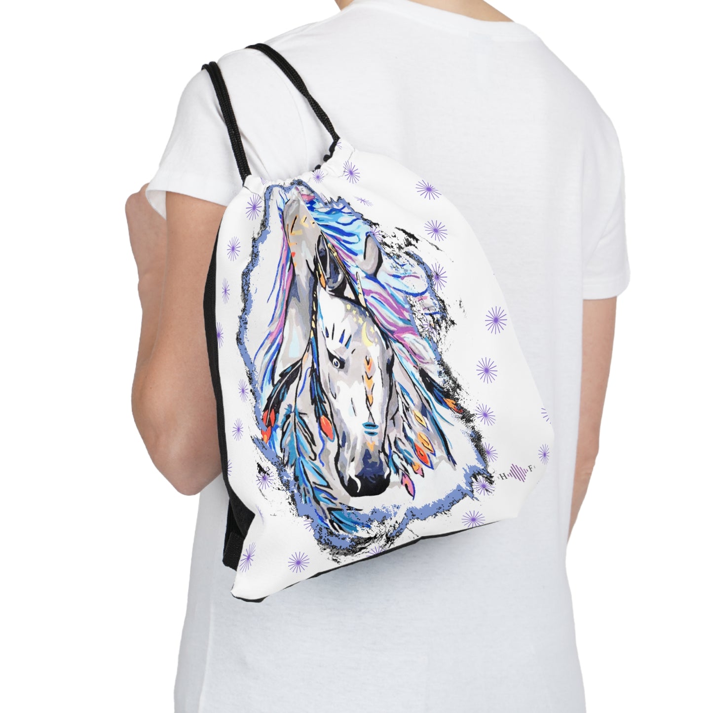 Gypsy Horse/Stars - Outdoor Drawstring Bag