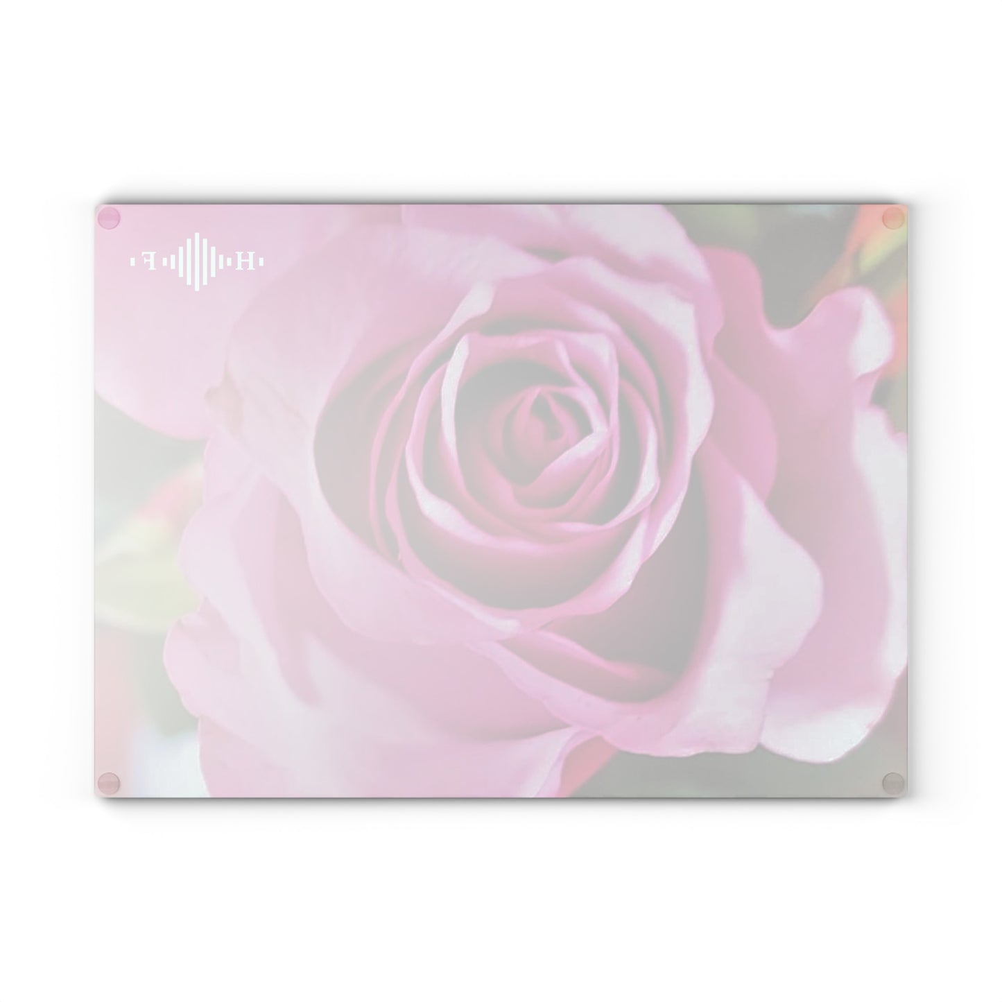 Pink Rose - Glass Cutting Board