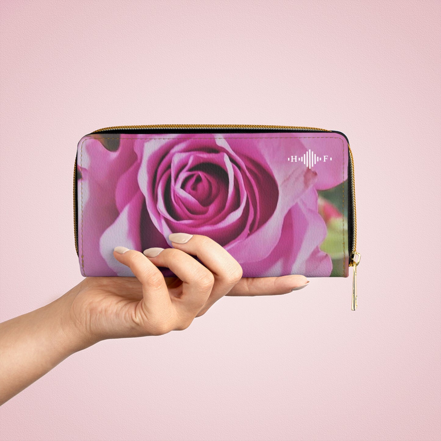 Pink Rose - Zipper Wallet