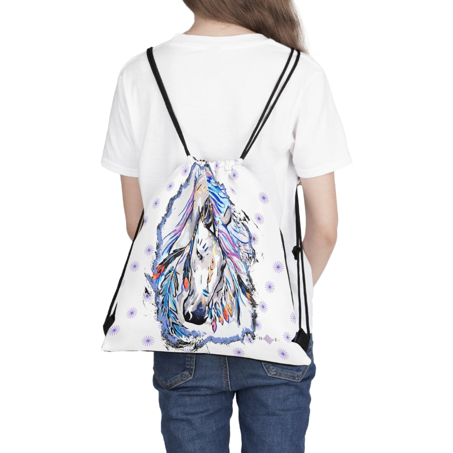 Gypsy Horse/Stars - Outdoor Drawstring Bag