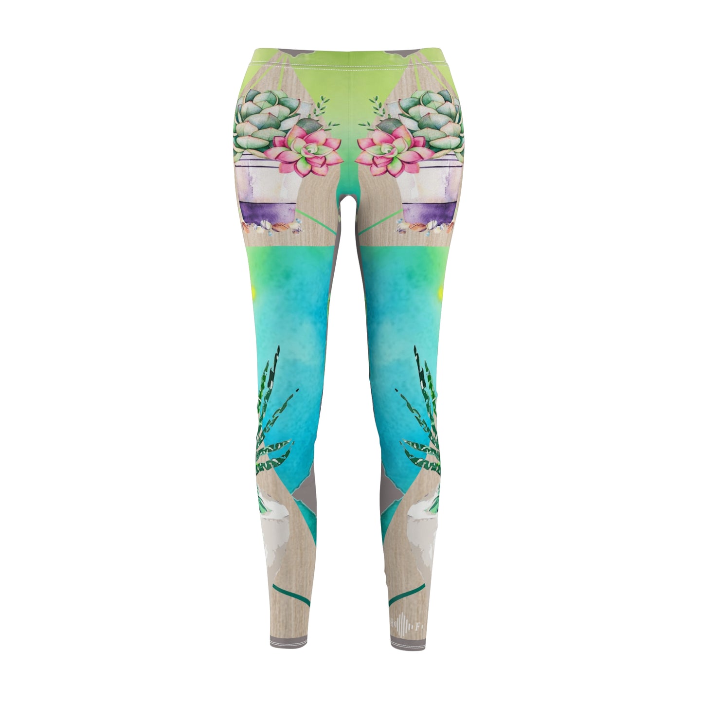 Leggings décontractés coupés et cousus Cool Succulents (AOP)