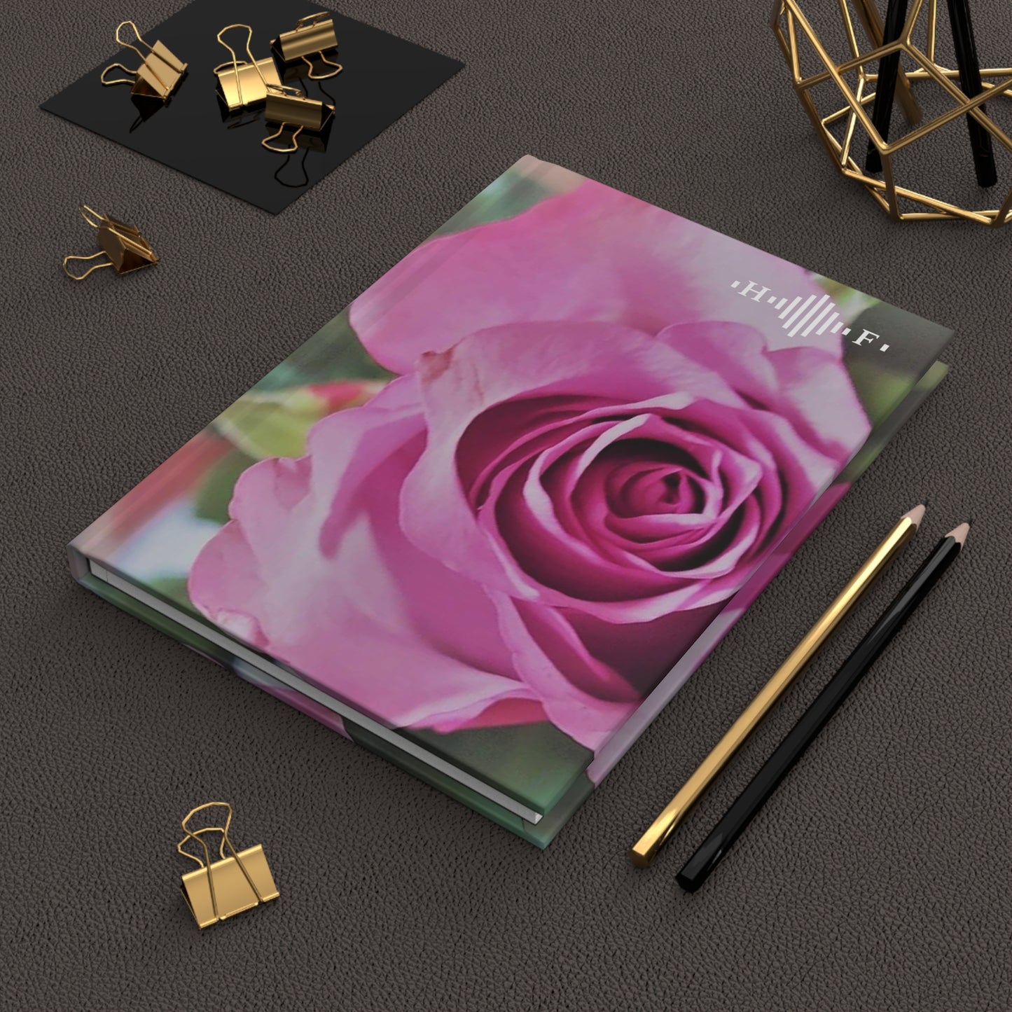 Pink Rose - Journal à couverture rigide mat