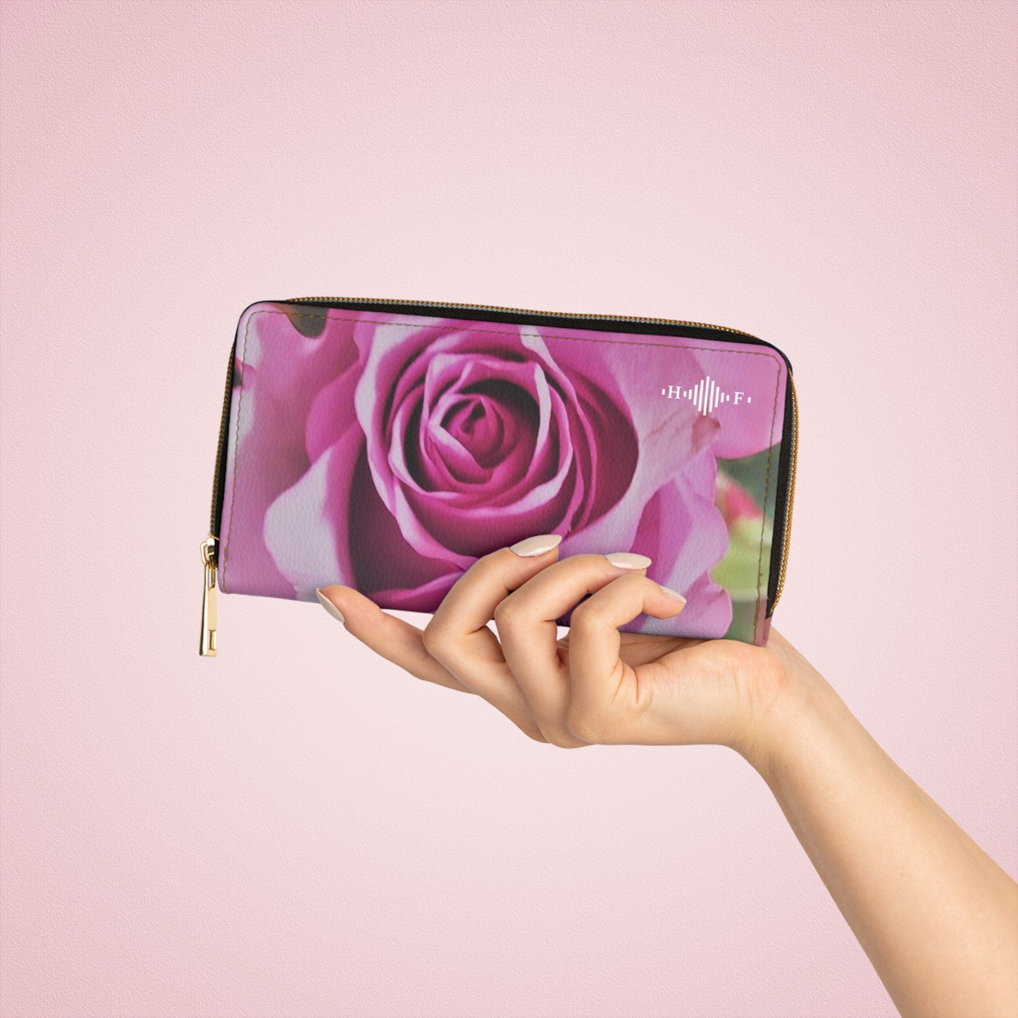 Pink Rose - Zipper Wallet