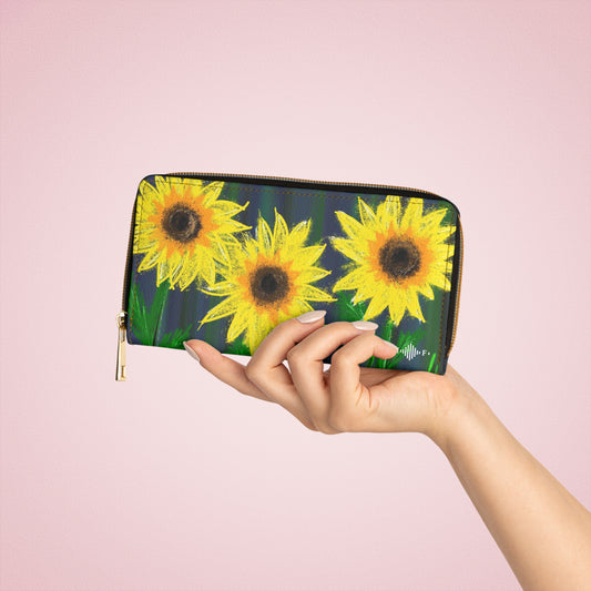 Sunflowers in Chalk - Zipper Wallet