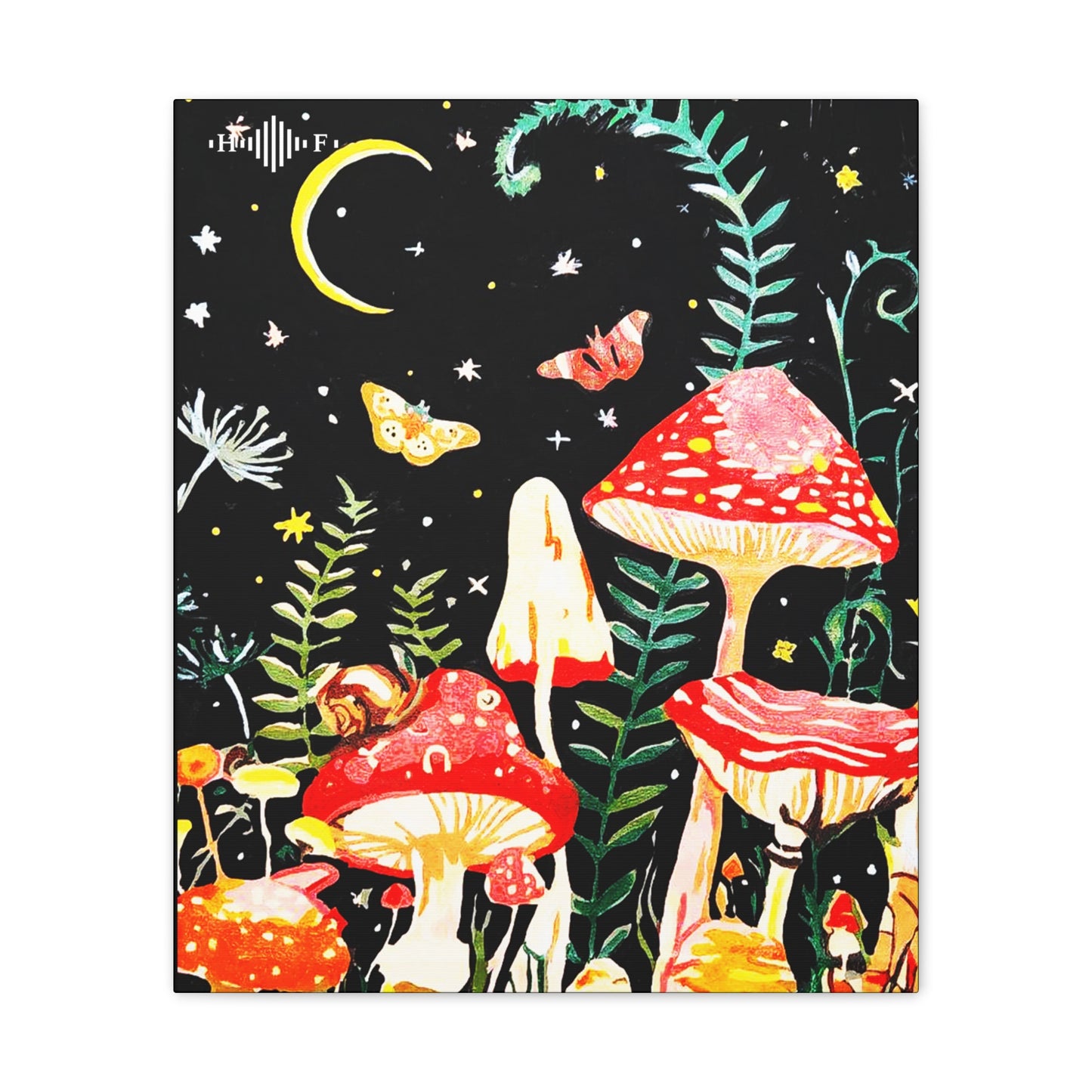 Mushroom Nights Canvas Stretched, 0.75"