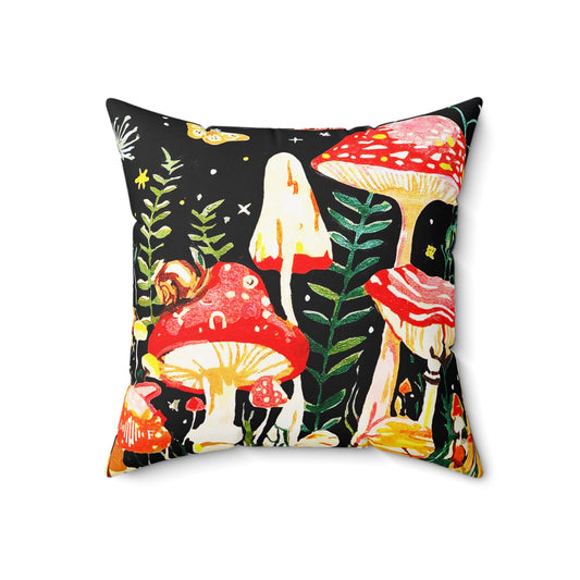 Mushroom Nights - Square Pillow