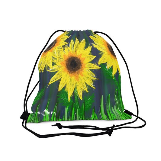 Sunflowers in Chalk - Outdoor Drawstring Bag
