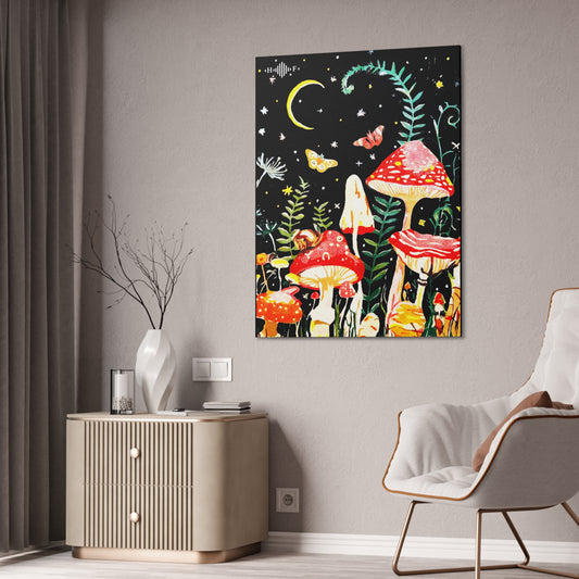 Mushroom Nights Canvas Stretched, 0.75"