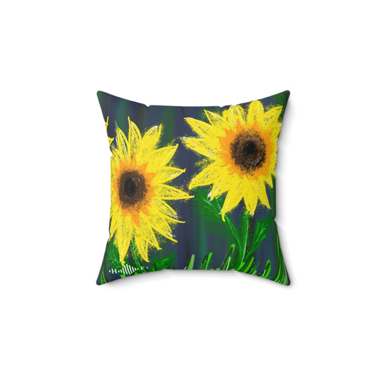 Sunflowers in Chalk- Square Pillow