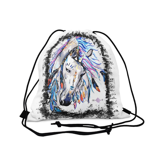 Gypsy Horse ( framed ) - Outdoor Drawstring Bag