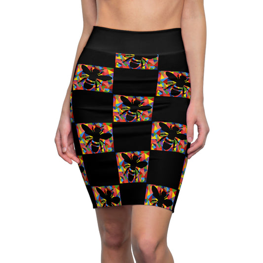 Bee Prism Pencil Skirt