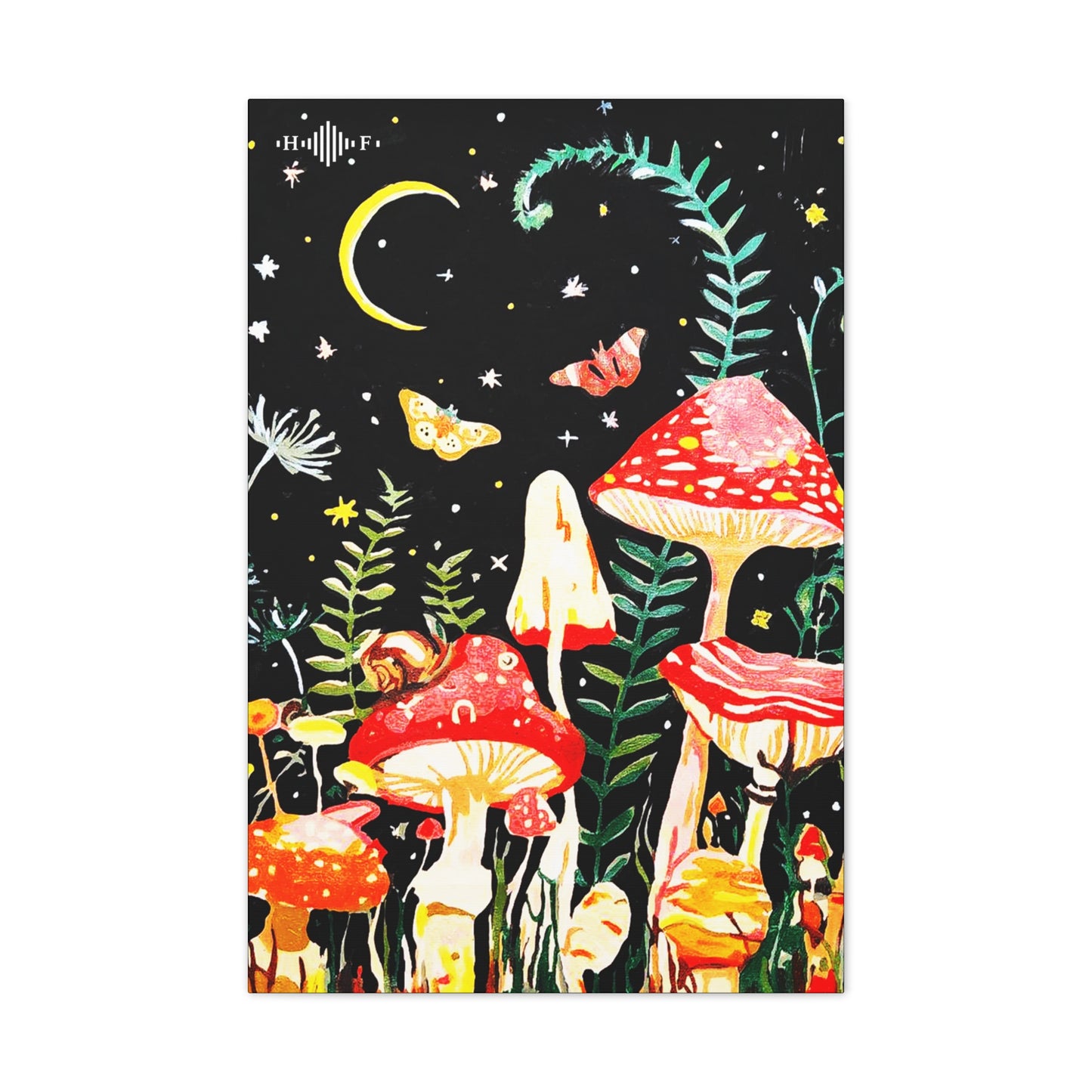 Mushroom Nights Canvas Stretched, 0.75"