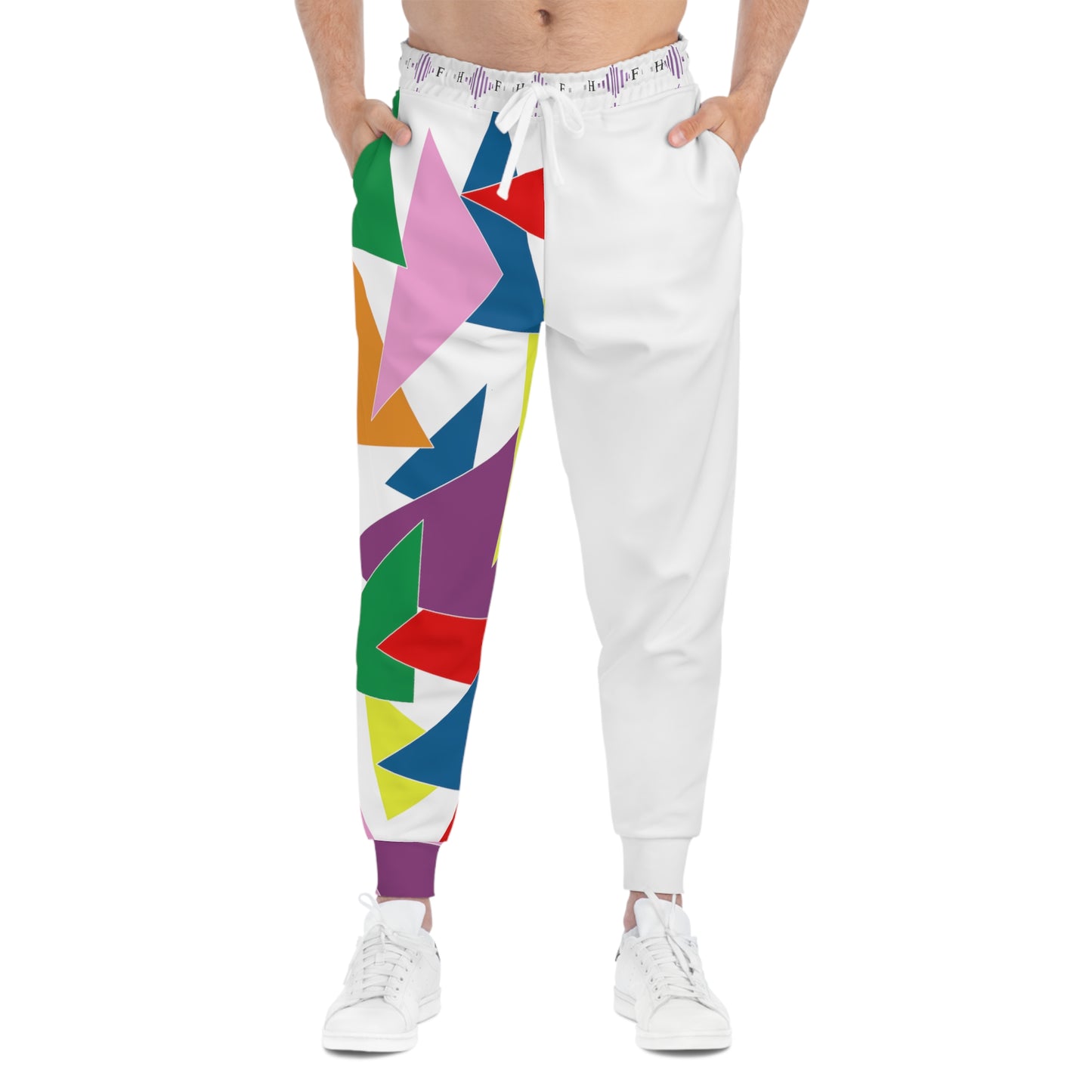 Triangle Tangle white- Athletic Joggers (AOP)