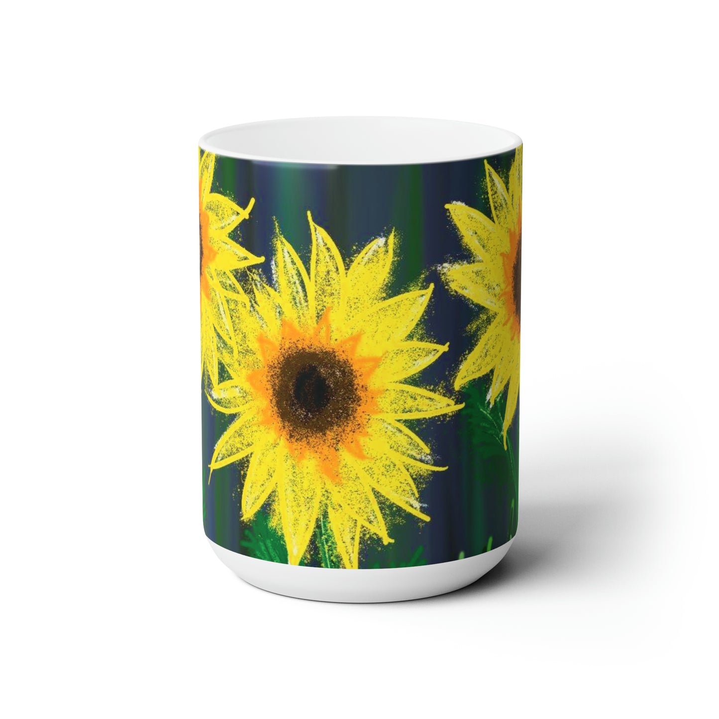 Sunflowers in Chalk -  Ceramic Mug 15oz