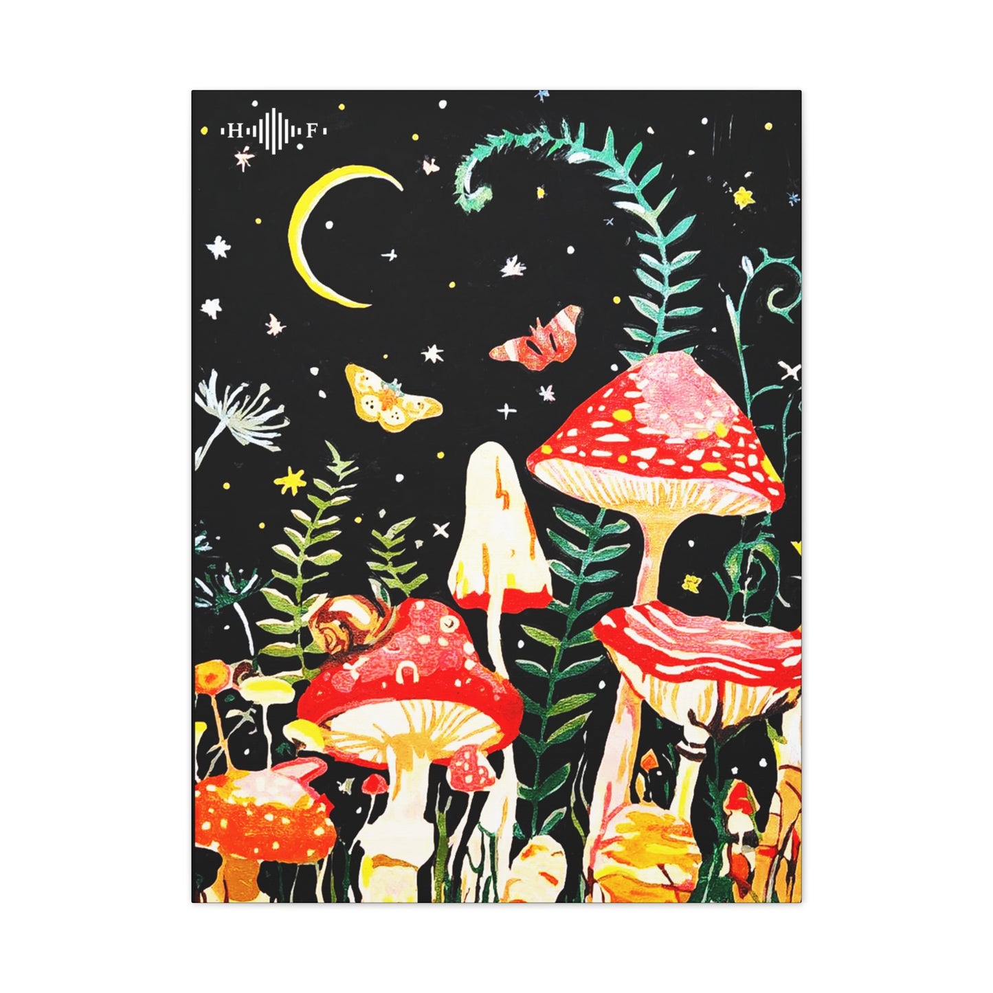 Mushroom Nights Canvas Stretched, 0.75"