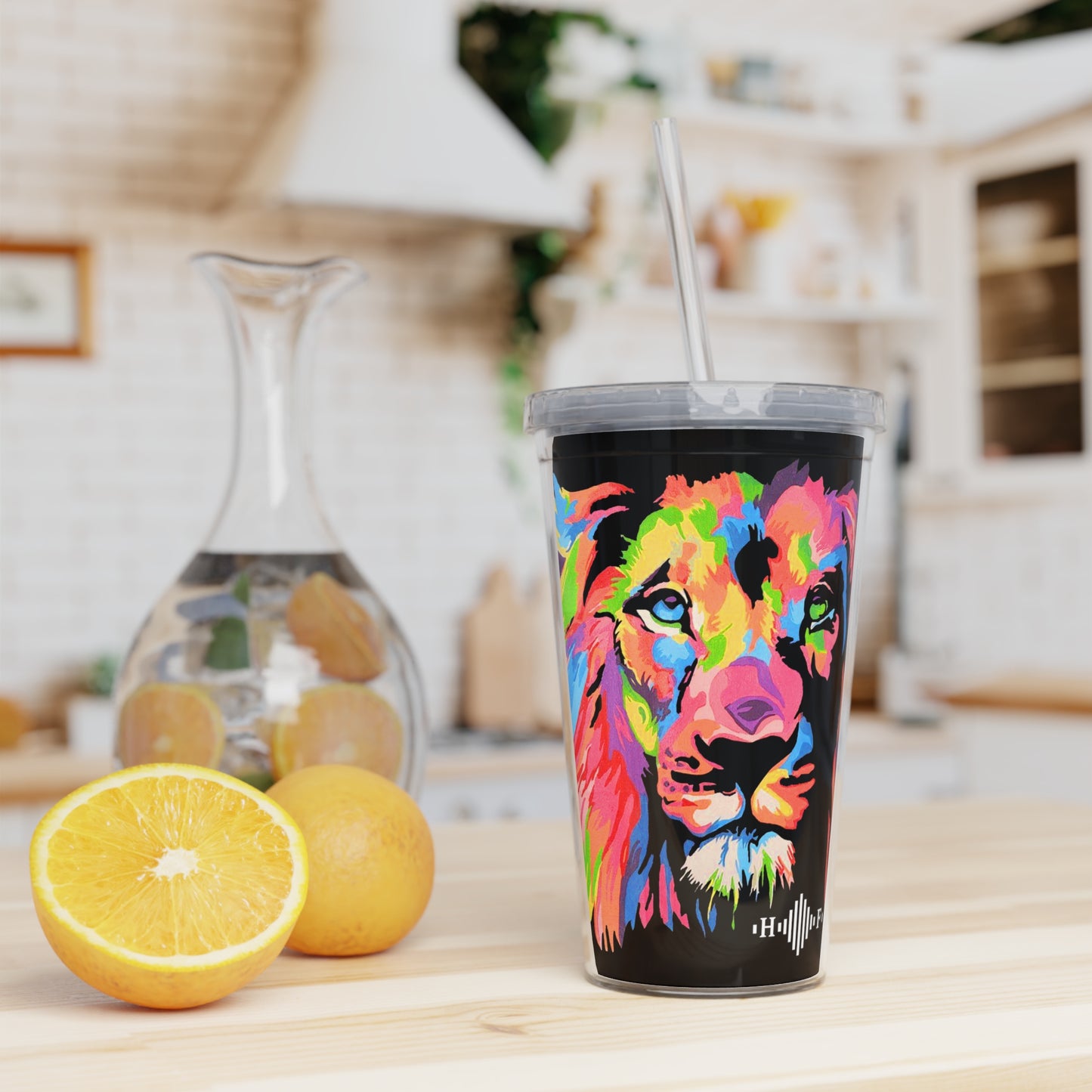 Lionheart Plastic Tumbler with Straw