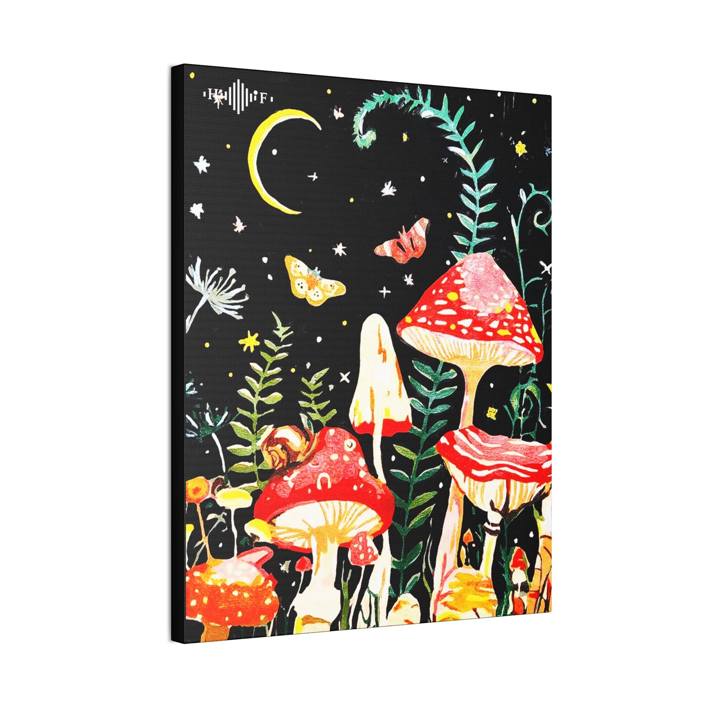 Mushroom Nights Canvas Stretched, 0.75"