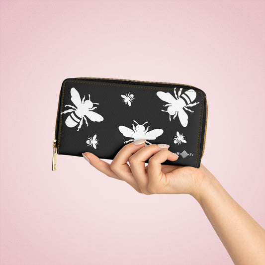 Bees in Black and White - Zipper Wallet