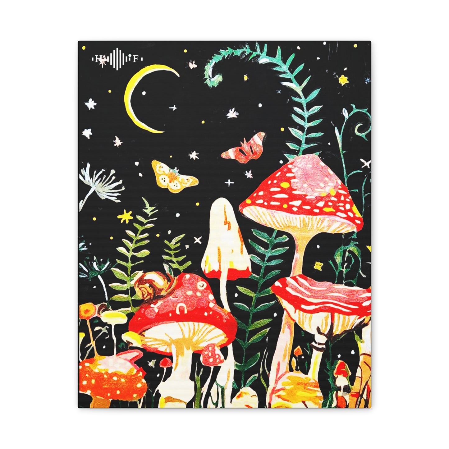 Mushroom Nights Canvas Stretched, 0.75"