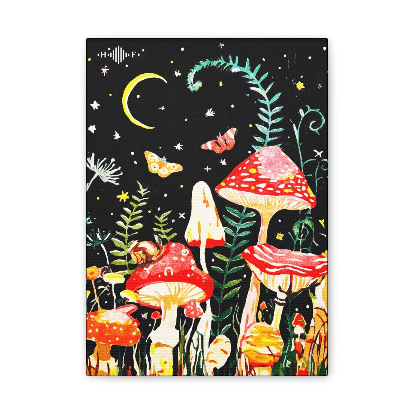 Mushroom Nights Canvas Stretched, 0.75"