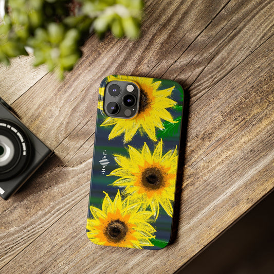 Sunflower in Chalk - Slim Phone Cases
