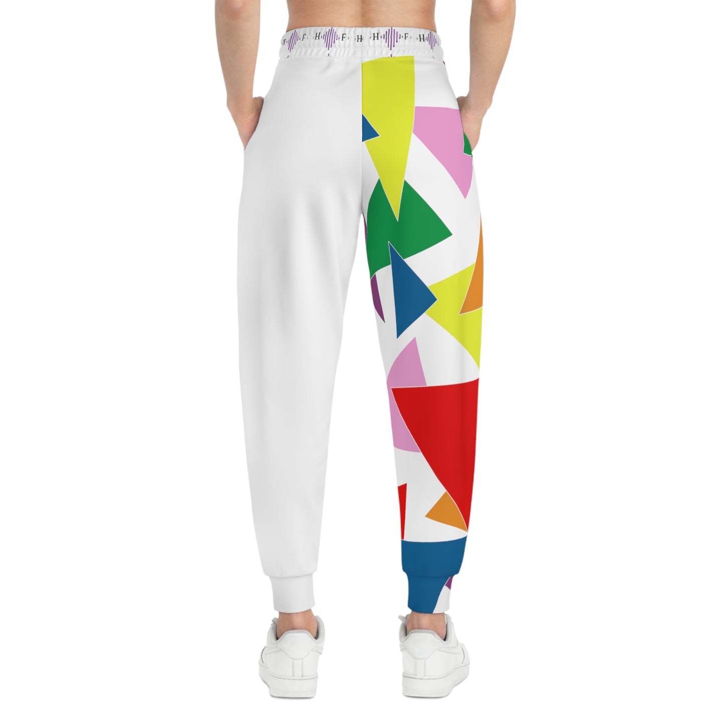 Triangle Tangle white- Athletic Joggers (AOP)
